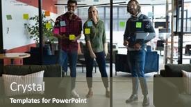  Presentation with diverse business people - Cool new PPT layouts with diverse-group-of-business-people backdrop and a gray colored foreground