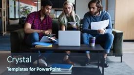  Presentation with diverse business people - Theme consisting of diverse-group-of-business-people background and a ocean colored foreground