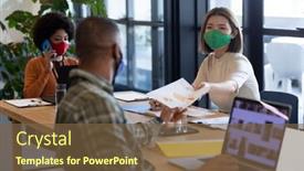  Presentation with diverse business people - Beautiful theme featuring diverse-group-of-business-people backdrop and a tawny brown colored foreground