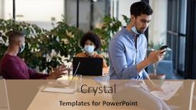  Presentation with diverse business people - Beautiful theme featuring diverse-group-of-business-people backdrop and a coral colored foreground