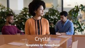  Presentation with diverse business people - Beautiful theme featuring diverse-group-of-business-people backdrop and a red colored foreground