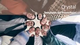  Presentation with professionals - PPT layouts consisting of diverse-group-of-business-professionals background and a coral colored foreground