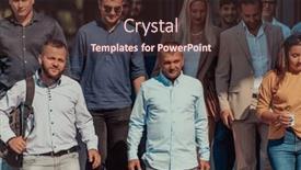  Presentation with walking together - Theme consisting of diverse-group-of-businessmen background and a tawny brown colored foreground