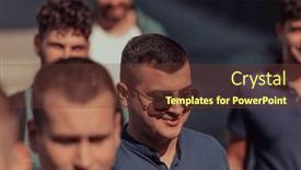  Presentation with walking together - Presentation featuring diverse-group-of-businessmen background and a tawny brown colored foreground