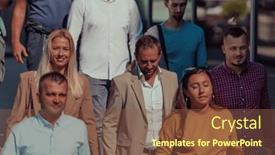  Presentation with walking together - Slide set consisting of diverse-group-of-businessmen background and a tawny brown colored foreground