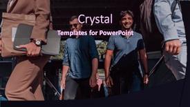  Presentation with walking together - Slides featuring diverse-group-of-businessmen background and a wine colored foreground