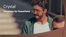  Presentation with walking together - Presentation theme having diverse-group-of-businessmen background and a dark gray colored foreground