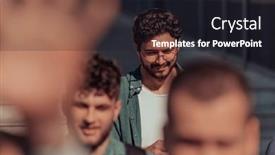  Presentation with walking together - Presentation design enhanced with diverse-group-of-businessmen background and a dark gray colored foreground