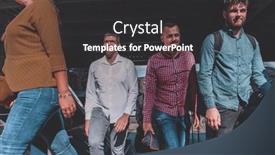  Presentation with walking together - Slide deck with diverse-group-of-businessmen background and a dark gray colored foreground