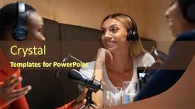  Presentation with group discussion - Audience pleasing PPT layouts consisting of diverse-group-of-female-business backdrop and a tawny brown colored foreground