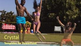  Presentation with summer party - Amazing theme having diverse-group-of-friends-having backdrop and a tawny brown colored foreground