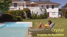  Presentation with together - Audience pleasing presentation theme consisting of diverse-group-of-friends-sunbathing backdrop and a tawny brown colored foreground