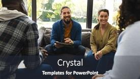  Presentation with mental health group therapy - PPT theme consisting of diverse-group-of-friends and a  colored foreground