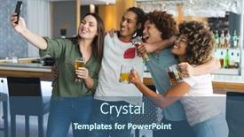  Presentation with selfie - PPT layouts enhanced with diverse-group-of-male background and a ocean colored foreground