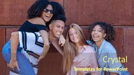  Presentation with diverse people - Slide set consisting of diverse-group-of-people-mixed background and a tawny brown colored foreground