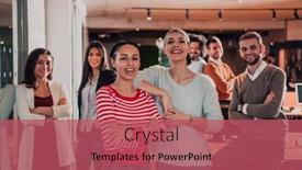  Presentation with diverse business people - Slide deck consisting of diverse-group-of-successful-business background and a red colored foreground