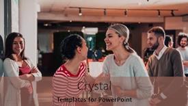  Presentation with diverse business people - Slide set featuring diverse-group-of-successful-business background and a violet colored foreground