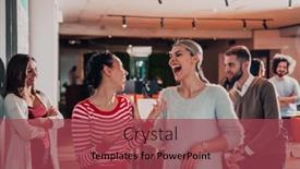  Presentation with diverse business people - Presentation theme having diverse-group-of-successful-business background and a red colored foreground