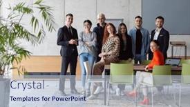  Presentation with empowerment - Theme with diverse-group-of-successful-businesspeople background and a lemonade colored foreground