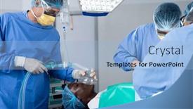 Presentation with anesthetic - Slide set with diverse-group-of-surgeons background and a light blue colored foreground