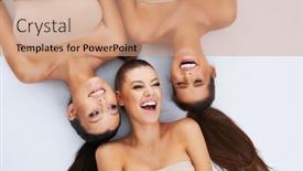  Presentation with diverse women - Presentation with diverse-group-of-women-isolated background and a coral colored foreground