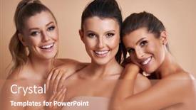  Presentation with diverse women - PPT theme consisting of diverse-group-of-women-isolated background and a coral colored foreground