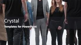  Presentation with groups - Amazing presentation theme having diverse-groups-of-youth-stepping backdrop and a dark gray colored foreground
