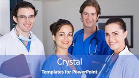  Presentation with nurses - Colorful slides enhanced with group of young doctors backdrop and a cobalt blue colored foreground