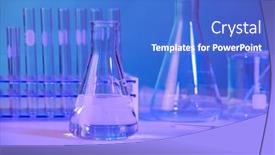  Presentation with test tubes - PPT theme enhanced with diverse-laboratory-glassware-with-beakes background and a cobalt blue colored foreground