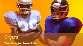  Presentation with american football - Presentation design with diverse-male-american-football-players background and a tawny brown colored foreground