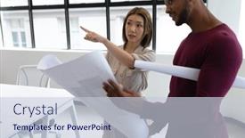  Presentation with busy work - Audience pleasing slide deck consisting of diverse-male-and-female-colleague backdrop and a lemonade colored foreground