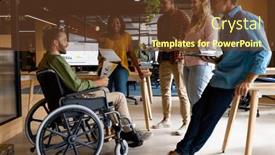  Presentation with disability office - Presentation enhanced with diverse-male-and-female-colleagues background and a tawny brown colored foreground