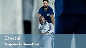  Presentation with diverse medical - Presentation theme enhanced with diverse-male-healthcare-worker-pushing background and a teal colored foreground