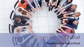  Presentation with diverse people - Theme consisting of diverse-mature-people-sitting background and a teal colored foreground