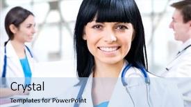  Presentation with diverse medical - Cool new PPT layouts with wooden surface improved construction backdrop and a coral colored foreground