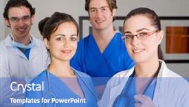  Presentation with icu nurse hospital patients - Cool new PPT theme with student intern - group of young doctors backdrop and a teal colored foreground