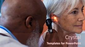  Presentation with diverse medical - Slide set featuring diverse-senior-male-doctor-using background and a tawny brown colored foreground