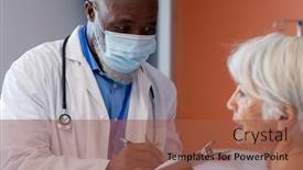  Presentation with diverse medical - Slide set consisting of diverse-senior-male-doctor background and a tawny brown colored foreground