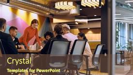  Presentation with collaboration - Theme having diverse-team-of-business-experts and a  colored foreground