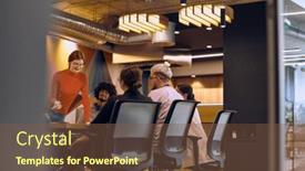  Presentation with team - Presentation with diverse-team-of-business-experts and a tawny brown colored foreground