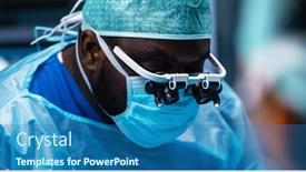  Presentation with diverse medical - Theme enhanced with diverse-team-of-professional-medical background and a ocean colored foreground