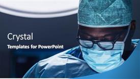  Presentation with diverse medical - PPT theme featuring diverse-team-of-professional-medical background and a ocean colored foreground