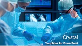  Presentation with healthcare patient technology - Presentation theme enhanced with diverse-team-of-professional-medical background and a teal colored foreground