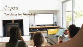  Presentation with space time - PPT theme enhanced with diverse-teenage-female-friends-watching background and a sky blue colored foreground