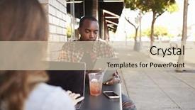  Presentation with technology governance - Amazing slides having diverse young people - couple using technology backdrop and a soft green colored foreground