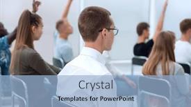  Presentation with diverse people - PPT layouts enhanced with diverse-young-people-applauding background and a light blue colored foreground