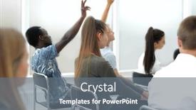  Presentation with diverse people - PPT theme consisting of diverse-young-people-applauding background and a gray colored foreground