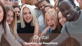  Presentation with diverse people - Amazing slide deck having diverse-young-people-putting backdrop and a tawny brown colored foreground