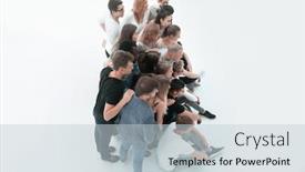  Presentation with diverse people - Amazing slide deck having diverse-young-people-striding-towards backdrop and a lemonade colored foreground