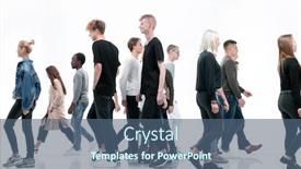  Presentation with diverse people - Amazing presentation design having diverse-young-people-walking backdrop and a ocean colored foreground